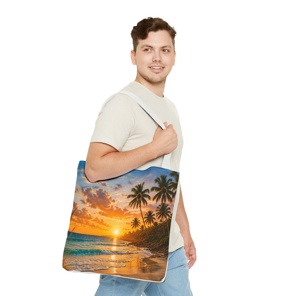Leave Your Worries In The Sand | AOP Tote Bag | Coastal Serenity Collection