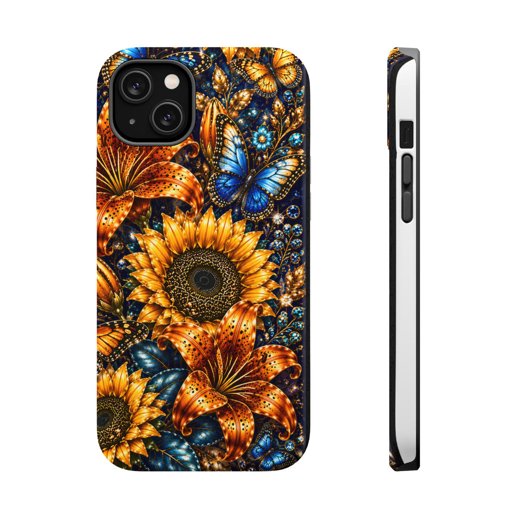 Sunflower & Blue Butterfly Magnetic Impact Phone Case