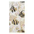 Bath Towel — Gold & Black Tropical Fish Pattern