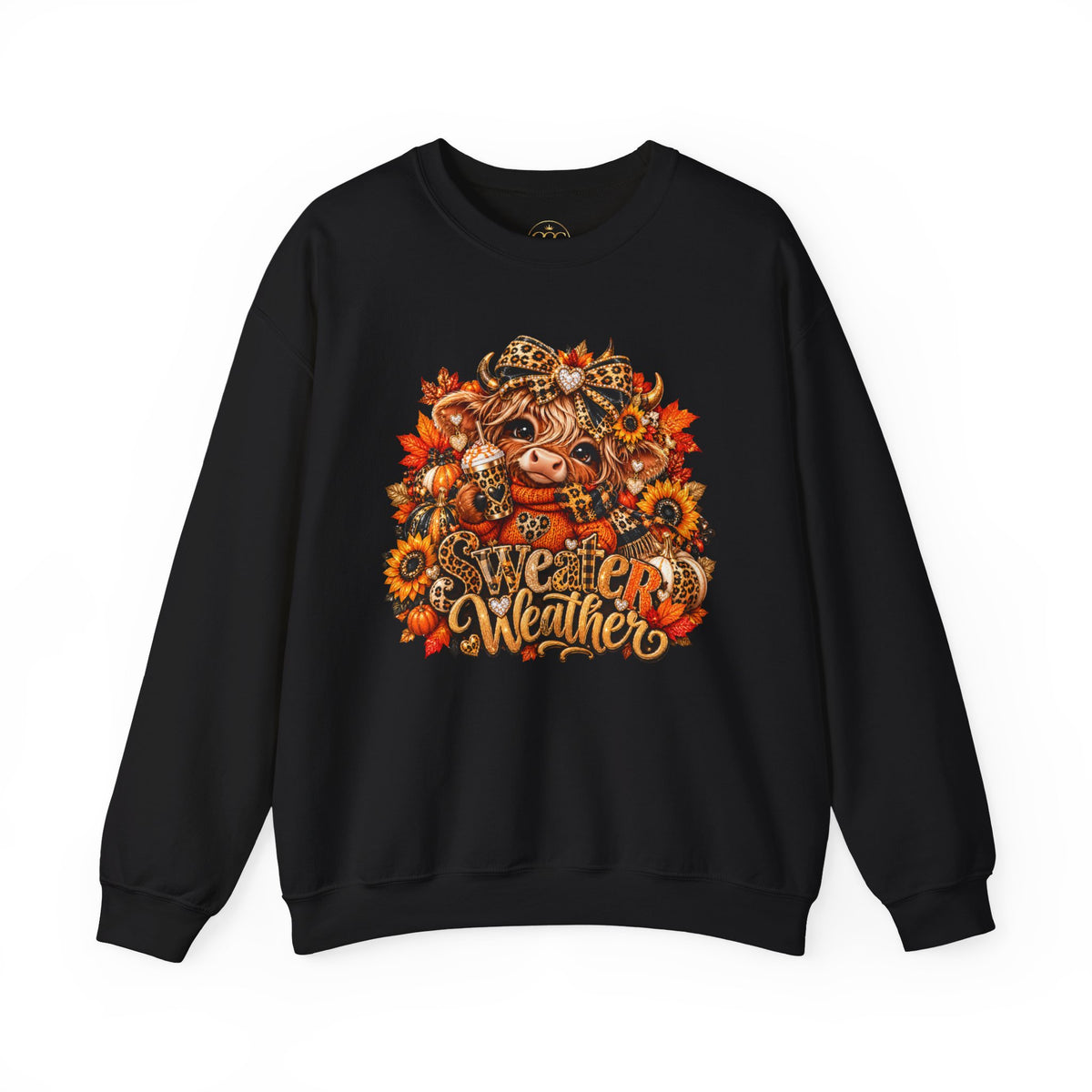 Sweater Weather Fall Sweatshirt — Autumn Pig & Sunflower Cozy Crewneck