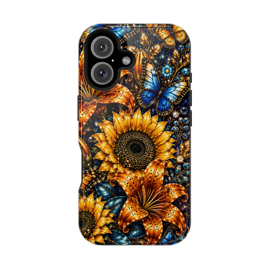 Sunflower & Blue Butterfly Magnetic Impact Phone Case