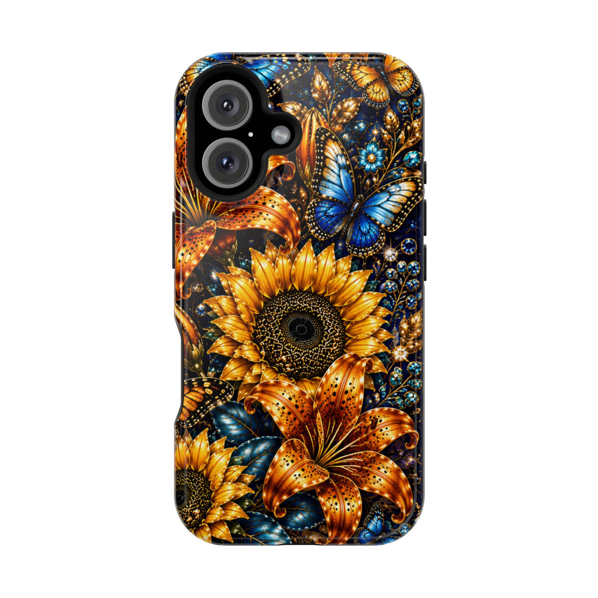 Sunflower & Blue Butterfly Magnetic Impact Phone Case