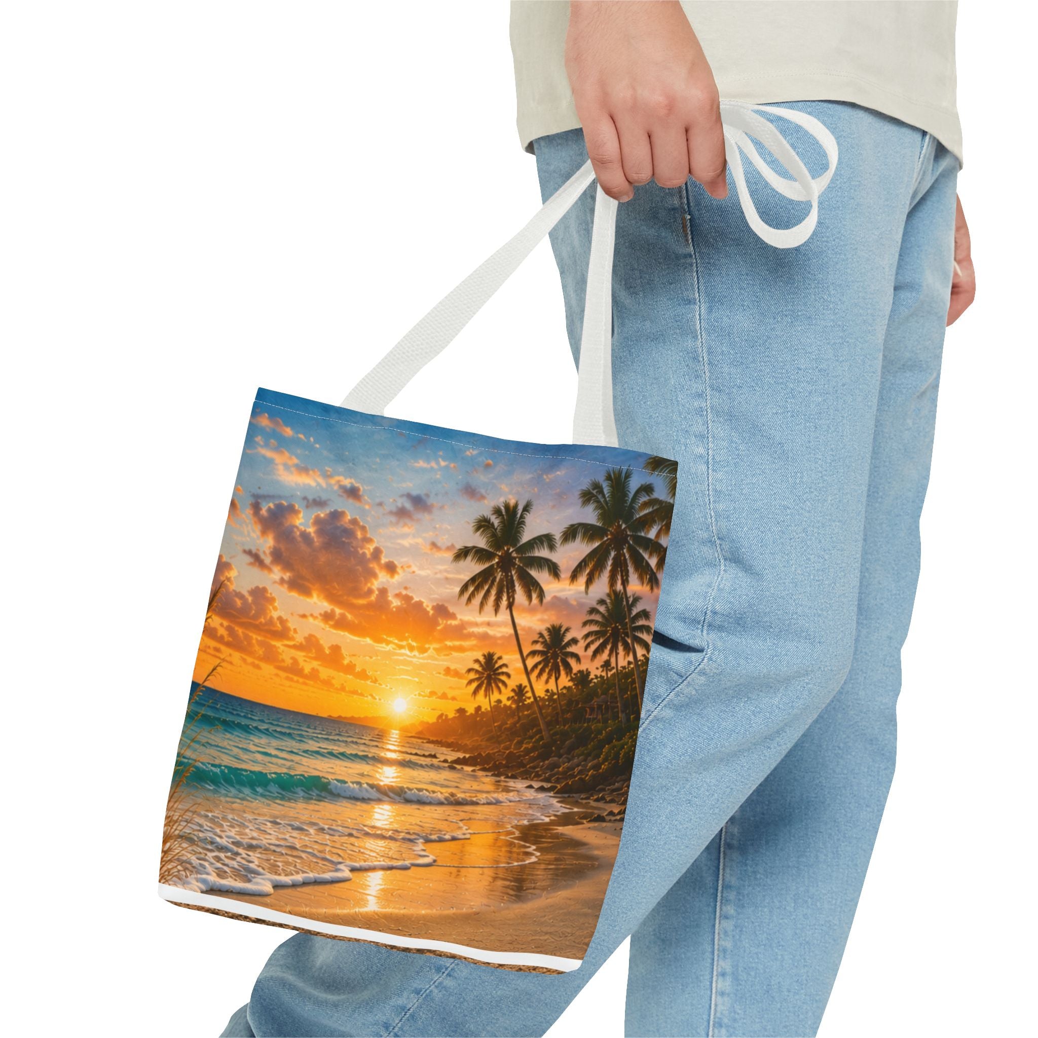 Leave Your Worries In The Sand | AOP Tote Bag | Coastal Serenity Collection