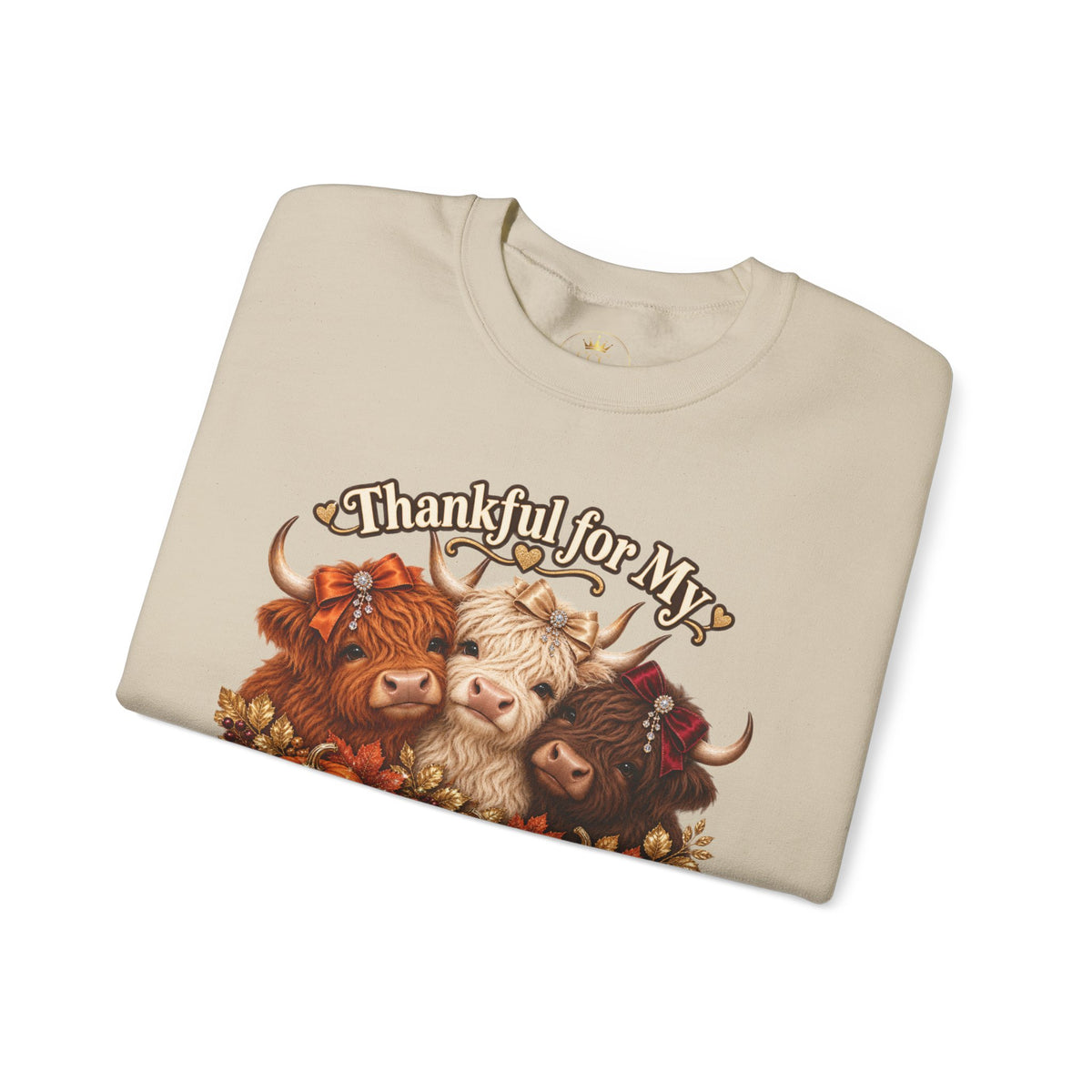 Thankful for My Chosen Family Highland Cow Sweatshirt