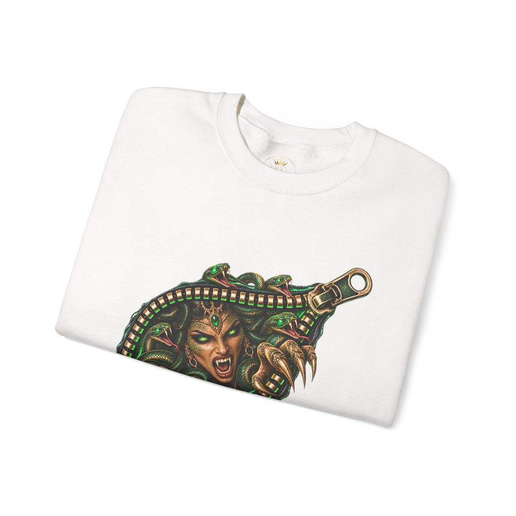 Medusa Zipper Men’s Sweatshirt | Front & Back Mythology Crewneck