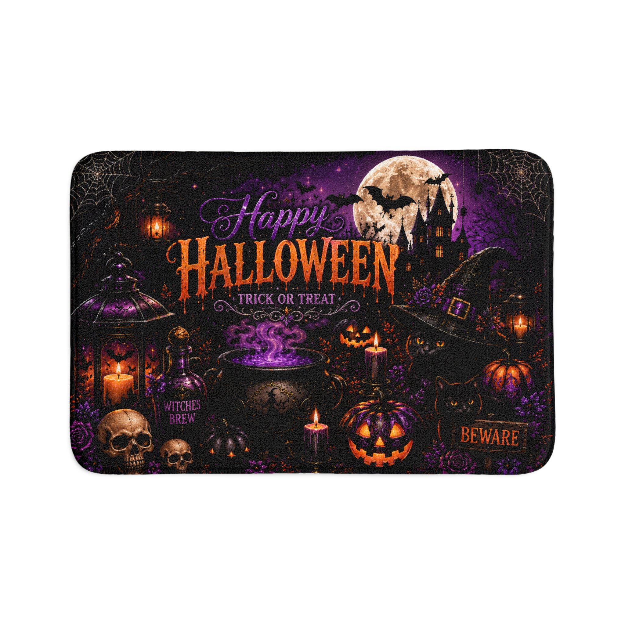 Halloween Trick or Treat 3-Piece Bathroom Set | Dark Gothic Halloween Bathroom Decor