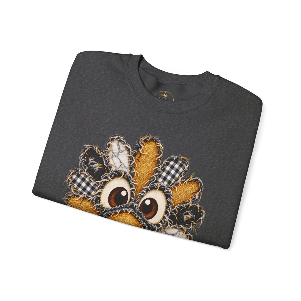 Cute Turkey Sweatshirt | Peekaboo Turkey Thanksgiving Graphic Crewneck
