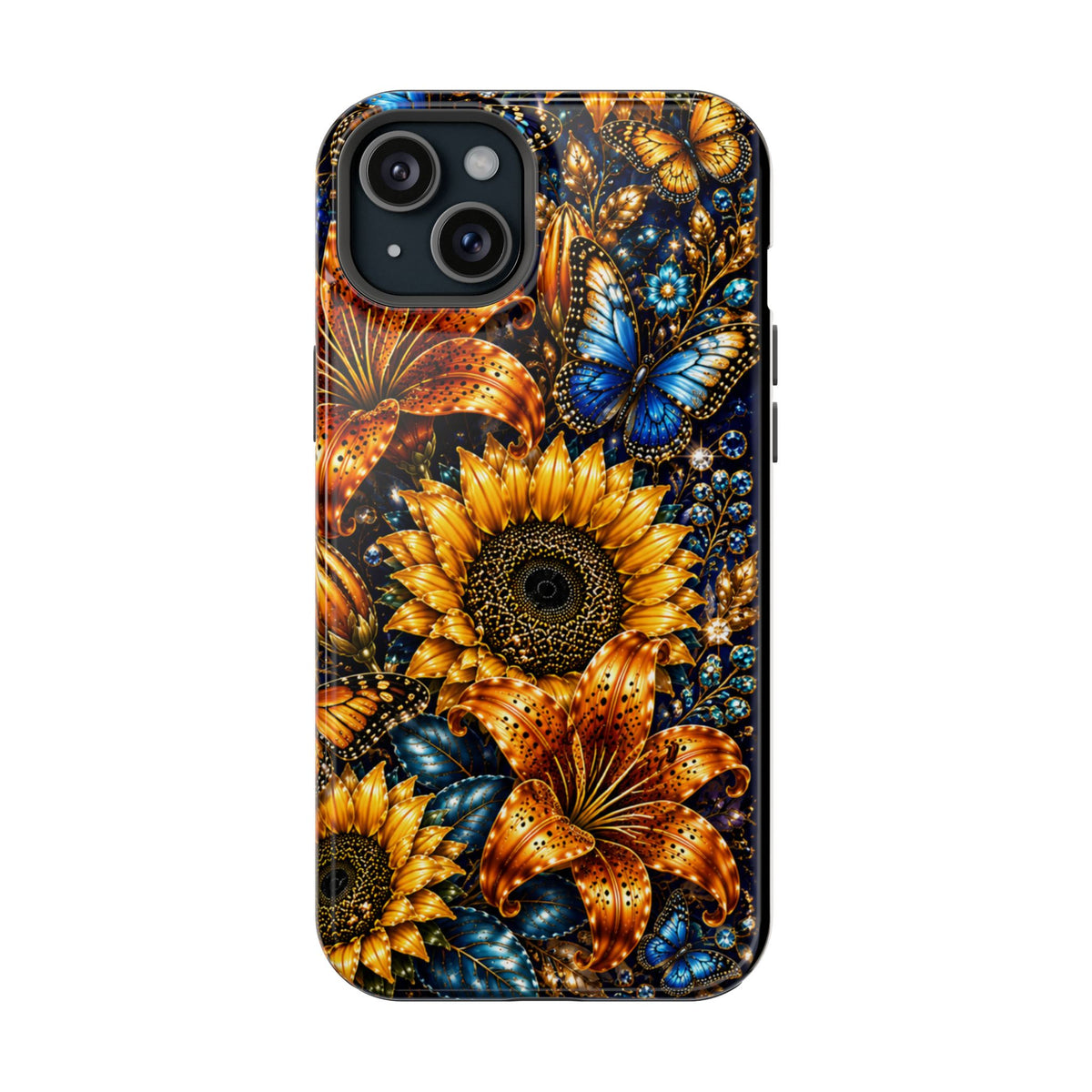 Sunflower & Blue Butterfly Magnetic Impact Phone Case