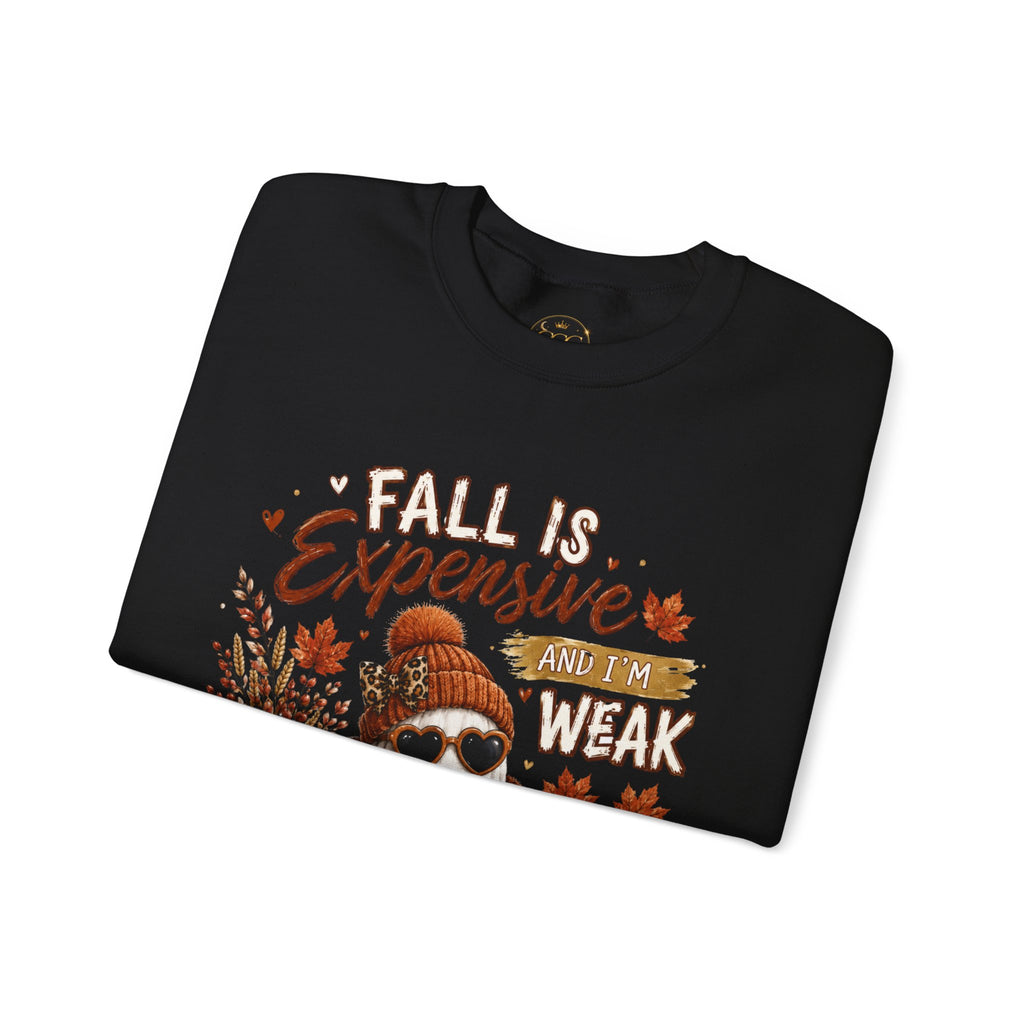 Fall Is Expensive Crewneck Sweatshirt – Cozy Autumn Skull & Pumpkin Fall Vibes