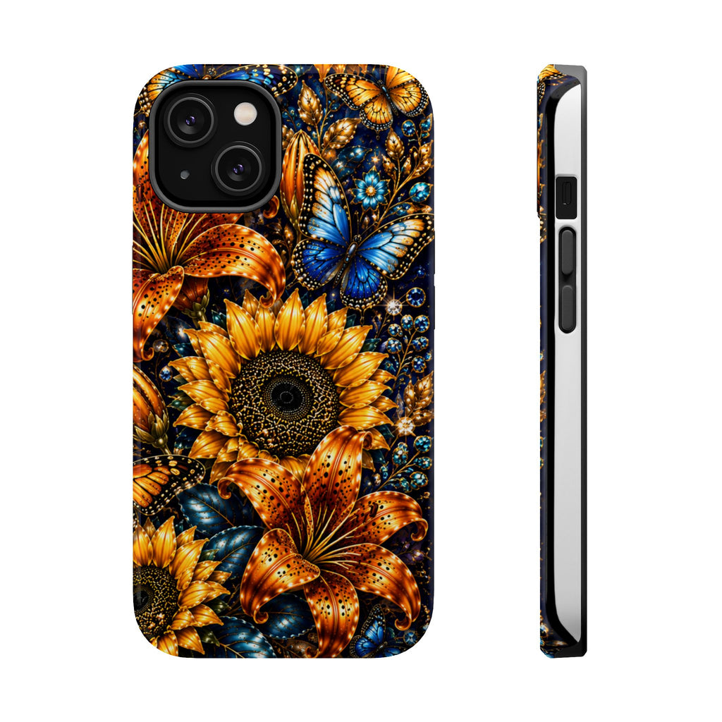 Sunflower & Blue Butterfly Magnetic Impact Phone Case