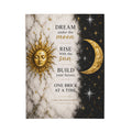 Dream Under the Moon Velveteen Plush Blanket – Sun & Moon Inspirational Quote Throw