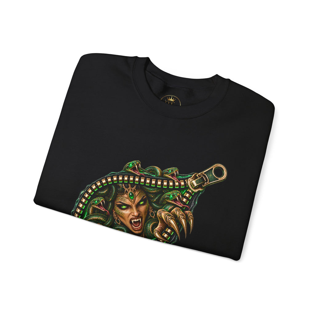 Medusa Zipper Men’s Sweatshirt | Front & Back Mythology Crewneck