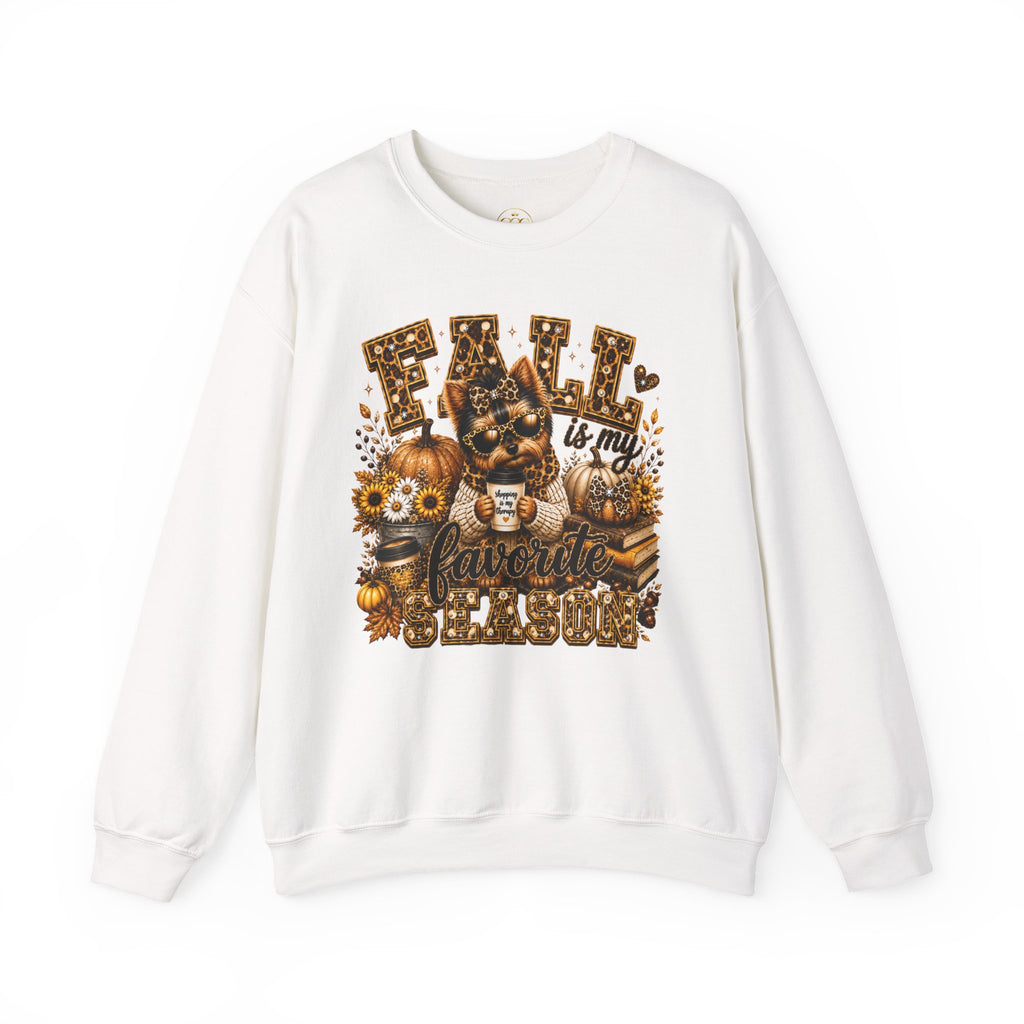 Fall Is My Favorite Season Sweatshirt — Cozy Autumn Cat & Pumpkin Design