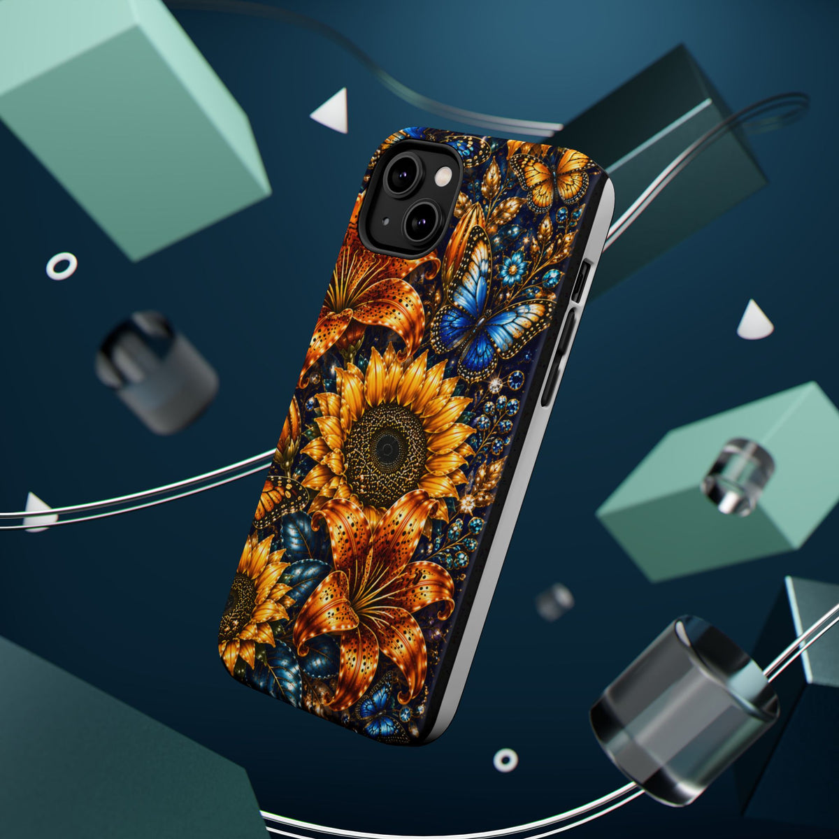 Sunflower & Blue Butterfly Magnetic Impact Phone Case