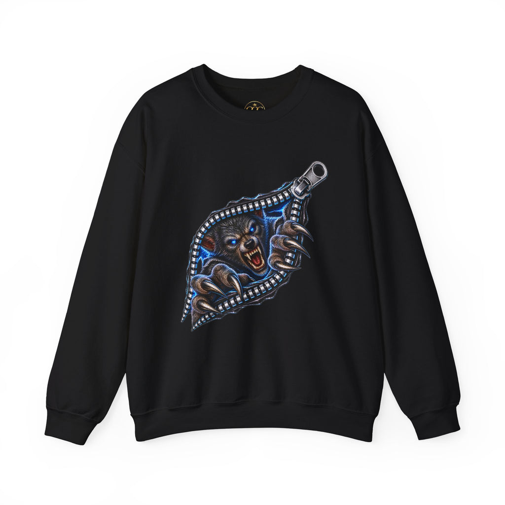 Werewolf  Ripper Zipper Graphic Crewneck Sweatshirt