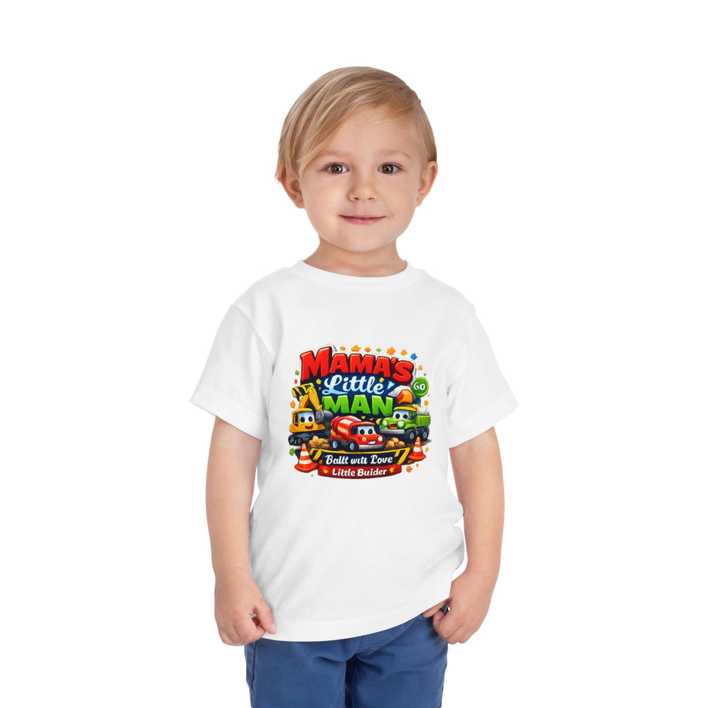 Mama's Little Man Toddler Tee – Cute Construction Trucks Baby Shirt