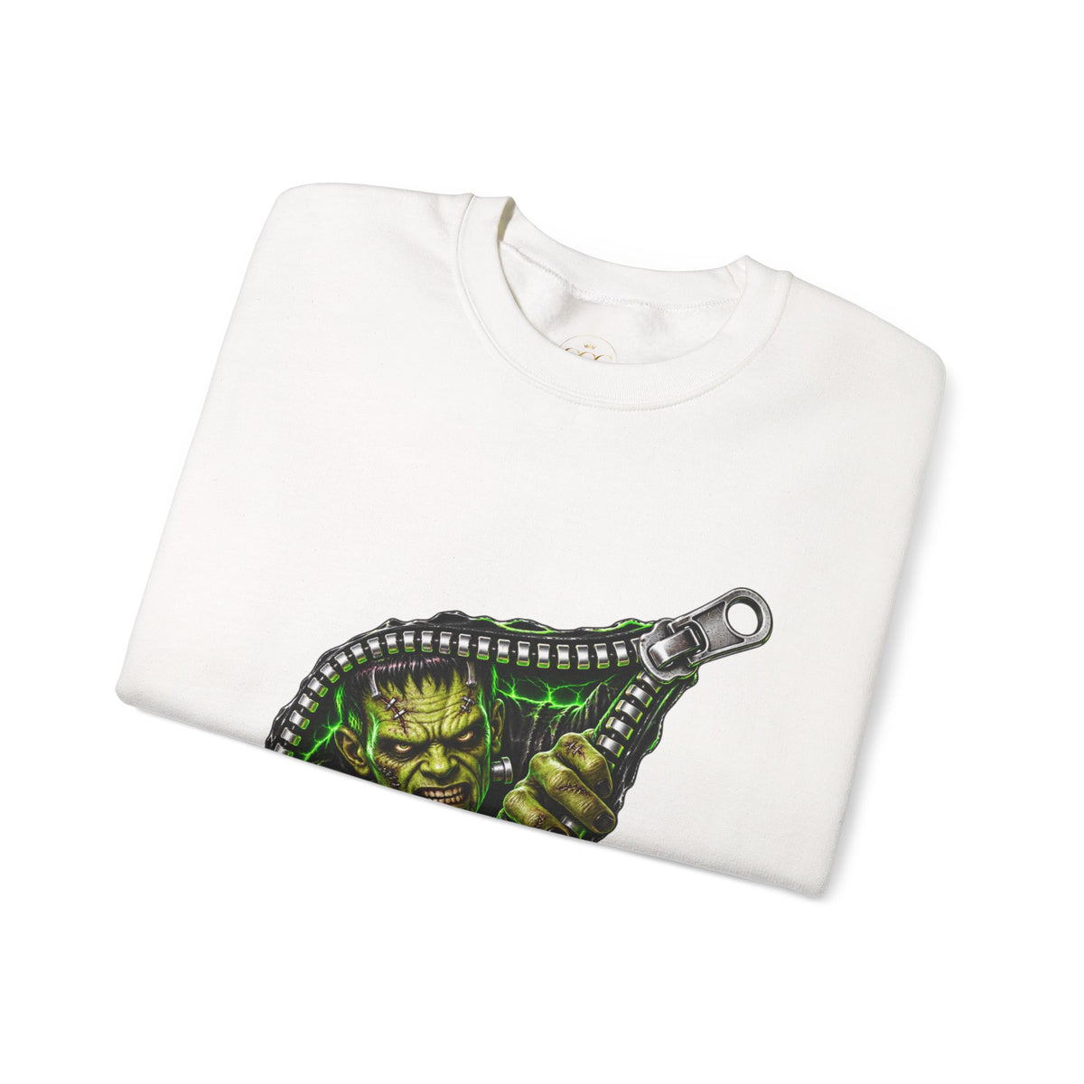 Frankenstein Zipper Halloween Graphic Sweatshirt
