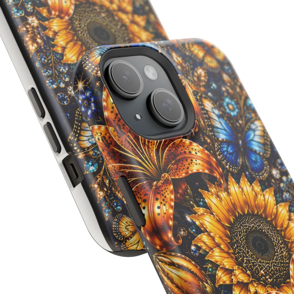 Sunflower & Blue Butterfly Magnetic Impact Phone Case