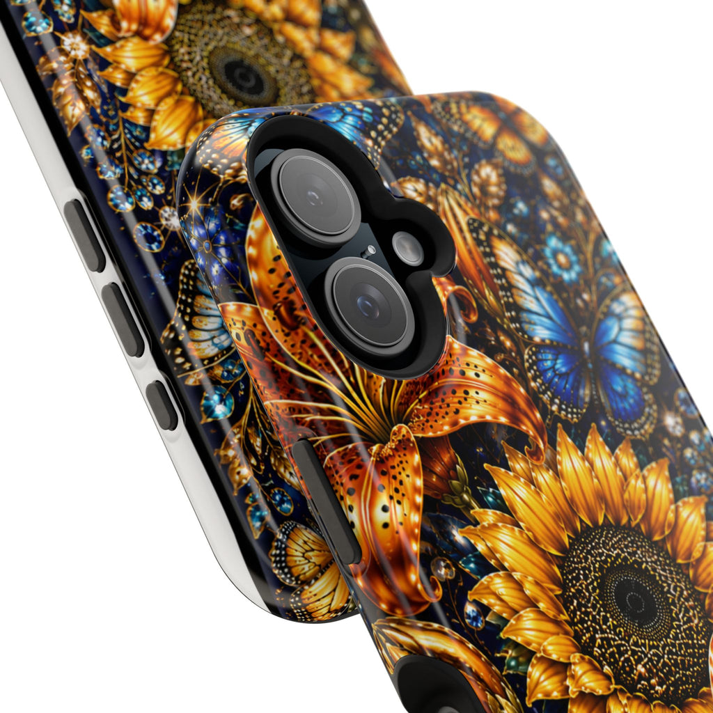Sunflower & Blue Butterfly Magnetic Impact Phone Case