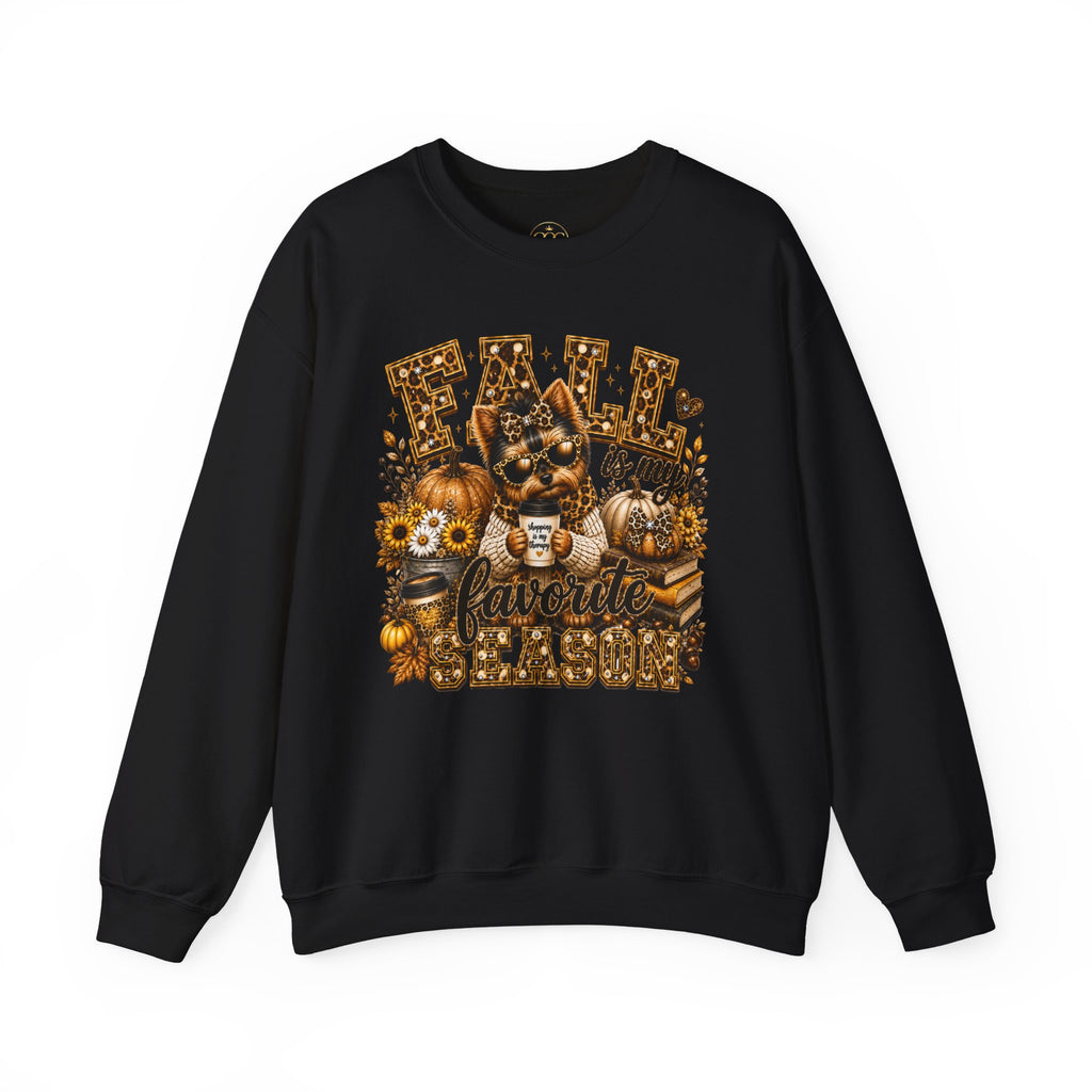 Fall Is My Favorite Season Sweatshirt — Cozy Autumn Cat & Pumpkin Design