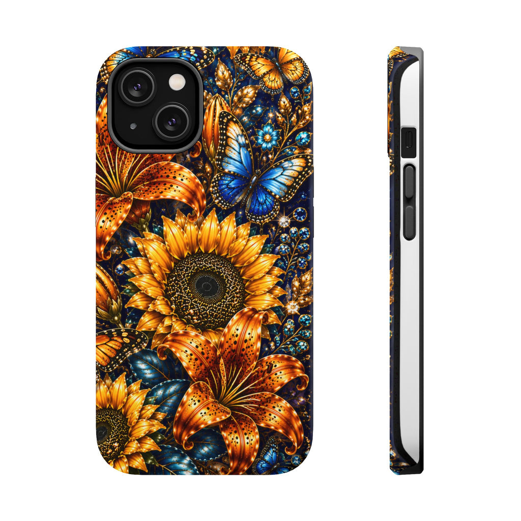 Sunflower & Blue Butterfly Magnetic Impact Phone Case