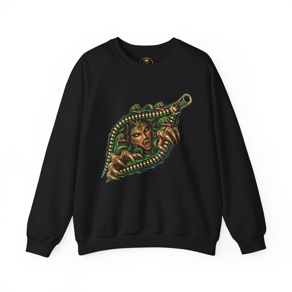 Medusa Zipper Men’s Sweatshirt | Front & Back Mythology Crewneck