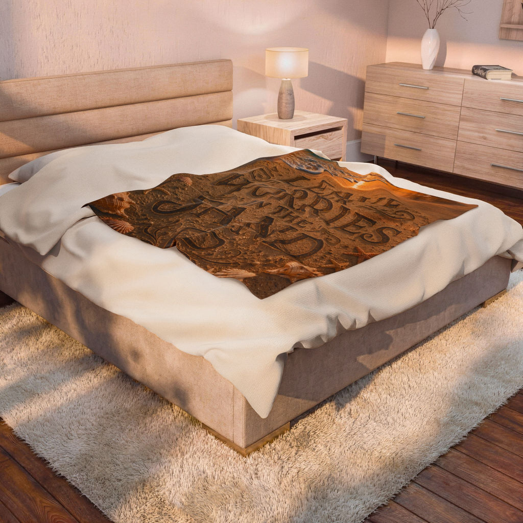 Leave Your Worries In The Sand | Throw Blanket | Coastal Serenity Collection
