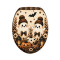 Hey There Boo Toilet Lid Cover & Bath Mat Set | Rustic Plaid Halloween Bathroom Decor