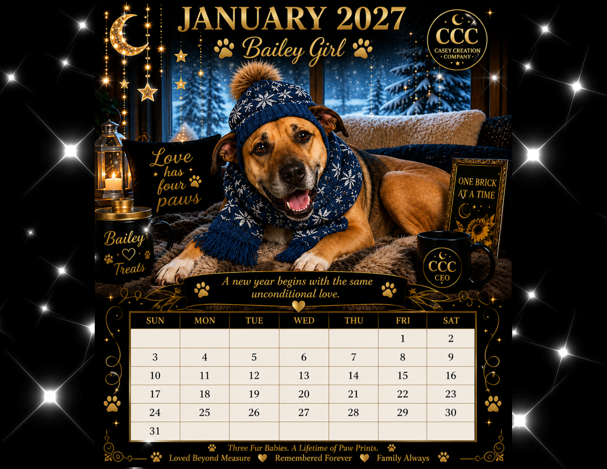🐾 Custom Fur Baby Legacy Calendar™ 2027 | Personalized Pet Calendar