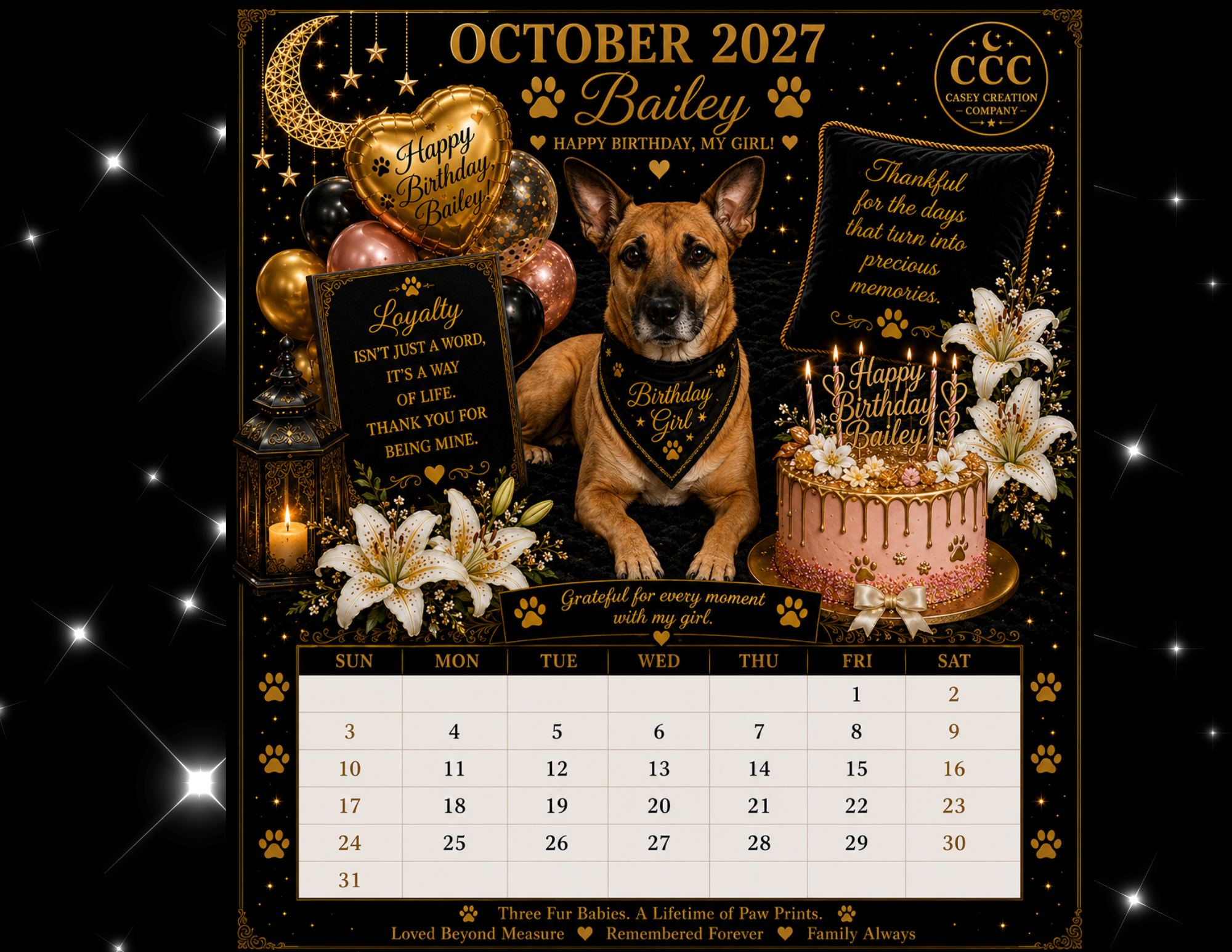 🐾 Custom Fur Baby Legacy Calendar™ 2027 | Personalized Pet Calendar
