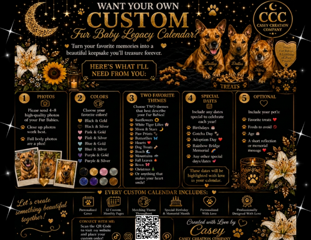 🐾 Custom Fur Baby Legacy Calendar™ 2027 | Personalized Pet Calendar